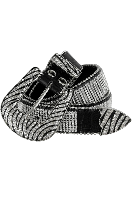 Zebra rhinestone Belt