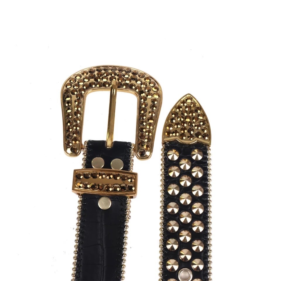 Infinity 4-Black and Gold Fully Studded